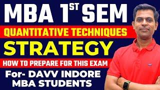 MBA First Sem | MBA MATHS | Davv Indore | Quantitative Techniques | STRATEGY | Davv MBA