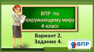 ВПР по окружающему миру 4 класс.  Вариант 2. Задание 4