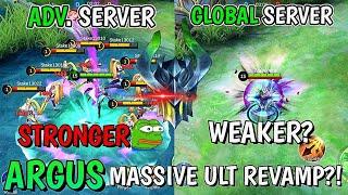 ARGUS MASSIVE ULT REVAMP, SKILL 2 CHANGES SHOWCASE & COMPARISON ~ Mobile Legends | Advance server