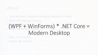 (WPF + WinForms) * .NET Core = Modern Desktop - Oren Novotny