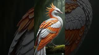 Burung Fantasi Putih & Oranye yang Unik | Keindahan Aneh dari Dunia Imajinasi #birds #ai