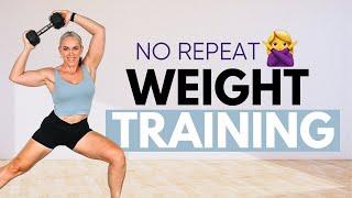 30 Minute Full Body NO REPEAT Weight Training Workout