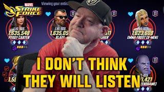 ENVOY QUITS - He Said This To The DEVS - MARVEL Strike Force - MSF