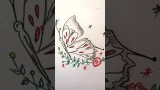 How to draw  Butterfly  sketch - Sehar Sketch and Art#shorts #easydrawing #drawing