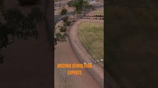 Taking down light post at softball park in Mesa, Az. #demolitioncontractor