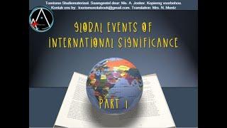 GR 12 TOURISM Global events of international significance