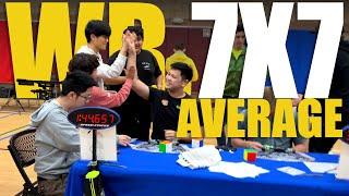 WR [1:39.68] 7x7 Rubik's World Record Avg Nub Open Yucaipa