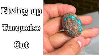 Fixing up turquoise stone cut