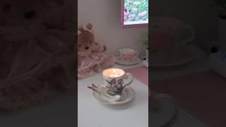 Pt 2 of Teacup Candles️ #teacup #candles #asmr #coquette #cute #unboxing #kawaii