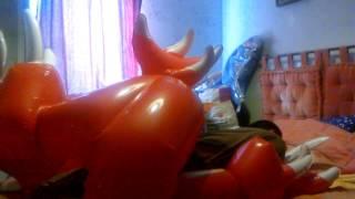 Inflatable red dragon IW deflation