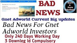 Gnet Adworld Current Latest Big Updates | Bad News For Gnet Adworld Investors |Big Changes In Plan