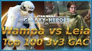 Top 100 GAC: Wampa vs GL Leia Organa 3v3 solo cleanup