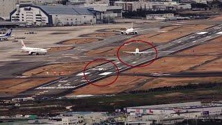 Tokyo Drift Style Optical Illusion JAL Embraer Landing Skilled Pilot Crosswind Landing with ATC