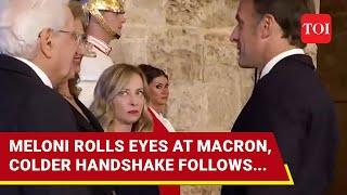 Macron Gets A Death Stare, Colder Handshake From Meloni At G7 Summit. Here's Why | Watch