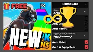 NEW! HORSE RACING SCRIPT (PASTEBIN), (INF WINS, INF POWER, AUTO REBIRTH & MUCH MORE)