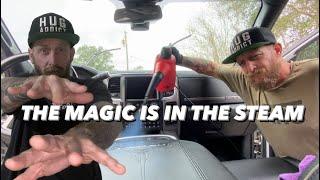 Auto Detailing With A Hand Held Steamer / STEAMY Interior Detail #detailing #steam #tools