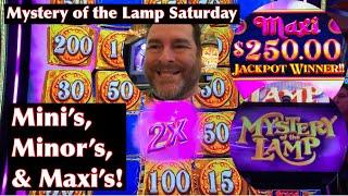 Treasure Oasis Pays Mini, Minor, and Maxi Jackpots on Mystery of the Lamp Saturday