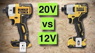 Dewalt Impact Driver head to head: 12V vs 20V