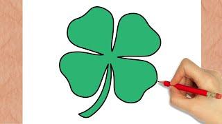 How to Draw FOUR LEAF CLOVER