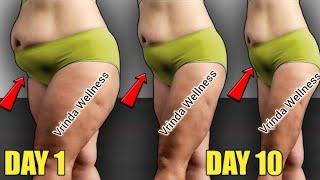 Day-81/90 Easy wall exercise for hip, thigh & belly fat(no jumping, no equipment) #weightloss #yt