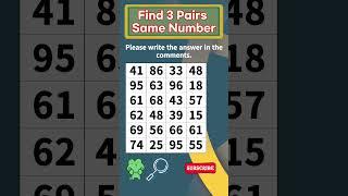 Find The Same Number 024 | Number Search