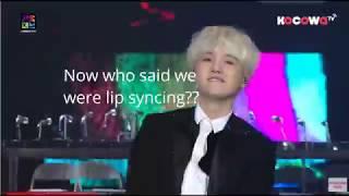 Suga's Response to HATERS- "BTS lip  syncs"