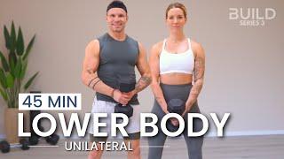 45 Min Lower Body Dumbbell Workout - Unilateral Leg Strength: Day 47 / Build Series 3