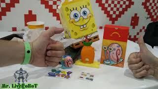 ГЭРИ И ДОМ АНАНАС ГУБКА БОБ КВАДРАТНЫЕ ШТАНЫ ХЭППИ МИЛ HAPPY MEAL РАСПАКОВКА ОБЗОР В РЕСТОРАНЕ