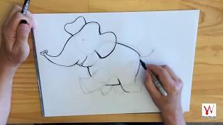 Illustration workshop with Martin Chatterton - how to draw Alexander the Elephant