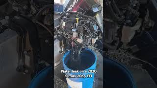 Water leak on a 2020 Suzuki 20hp EFI 4-stroke. @OutboardMadness #outboardmadness