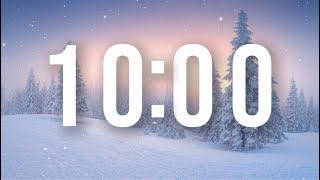 10 Minute Winter Snow Timer with Relaxing Music and Forest Scene