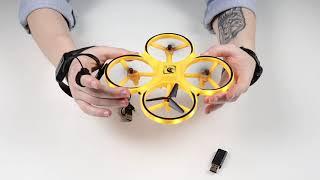 Квадрокоптер дрон TRACKER DRON Pro Original с сенсорным управлением на руку, жестами