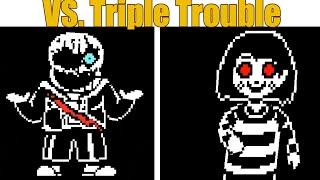 Friday Night Funkin' Genocidal Trouble | Sans, Genocidal Trouble (Triple Trouble Cover) FNF MOD