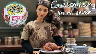 Barbie - Unboxing and Customising Make it Mini Christmas turkey Barbie doll Aesthetic Role play