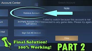 PART 2: Account Center for Switching Account Problems in Mobile Legends | Failed to Switch Problems