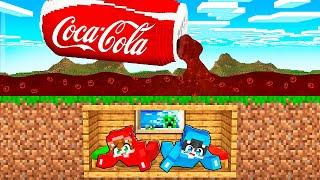 Bunker SECRETO vs TSUNAMI de COCA COLA en Minecraft