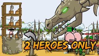 Can I beat BONE DRAGON with TWO HEROES ONLY? | GROW CASTLE