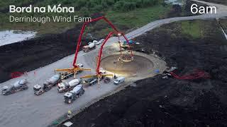 Time lapse of Turbine Foundation Concrete Pour at Derrinlough Wind Farm