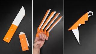 03 Easy Origami Paper Ninja Weapons || Ninja Claws, Ninja Dagger, Ninja Knife