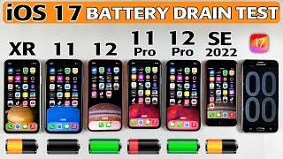 iOS 17 Battery Drain Test - iPhone XR vs iPhone 11 vs iPhone 12 vs 11 Pro vs 12 Pro vs SE 2022