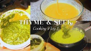 Thyme & Seek Cooking Vlog 1| Broccoli Basil Pesto Pasta, Mochi Cake