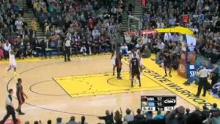 Ekpe Udoh's Monster Block on LeBron James Warriors vs. Heat (01/10/2012)