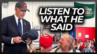 Shocking Full Footage of a Clueless Biden Being Tricked Into Wearing Trump Hat