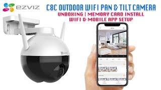 EZVIZ C8C Outdoor weatherproof camera Setup | Unboxing, Memory card, WIFI Mobile APP Configuration