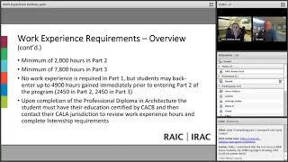 RAIC Syllabus Work Experience Webinar - May 9, 2019