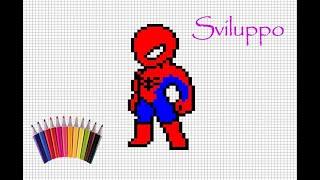 Pixel Art Spider Man Рисунки по клеточкам Человек Паук