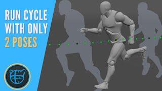 Run cycle in Cascadeur using only two pose and AutoPhysics