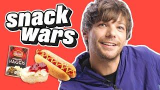 Louis Tomlinson Has A Hilarious Reaction To British & American Snacks | Snack Wars