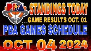 PBA Standings today as of October 1, 2024 | Pba Game results | Pba schedules October 4, 2024