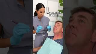 his gums are bleeding at the dentist #shorts